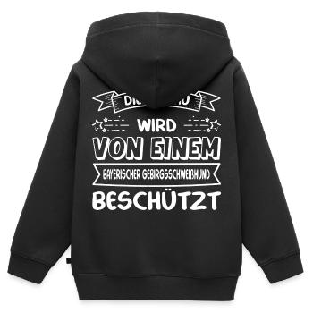 Bayerischer Gebirgsschweißhund - Kinder Premium Organic Zip Hoodie - Schwarz - Hinten - AI Model Kid Male (0cm)