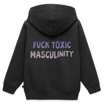 Féminisme Dicton Cadeau Vintage Émancipation - Sweat Premium à capuche zippé enfant bio - noir - Dos - AI Model Kid Male (0cm)