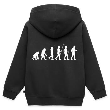 Evolution smartphone génération - Sweat Premium à capuche zippé enfant bio - noir - Dos - AI Model Kid Male (0cm)