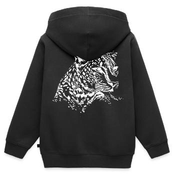 Leopard - Kinder Premium Organic Zip Hoodie - Schwarz - Hinten - AI Model Kid Male (0cm)