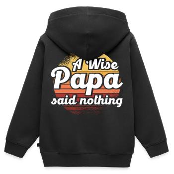 Klug Vater Vati Papa - Kinder Premium Organic Zip Hoodie - Schwarz - Hinten - AI Model Kid Male (0cm)