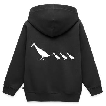 Canard Canard Grinchet Quak Laufente - Sweat Premium à capuche zippé enfant bio - noir - Dos - AI Model Kid Male (0cm)