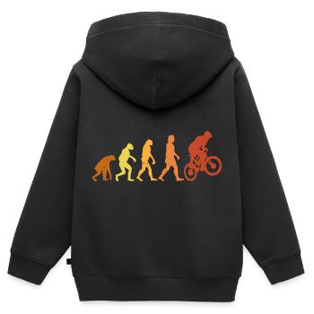 Evolution du BMX Vintage et Rétro - Sweat Premium à capuche zippé enfant bio - noir - Dos - AI Model Kid Male (0cm)