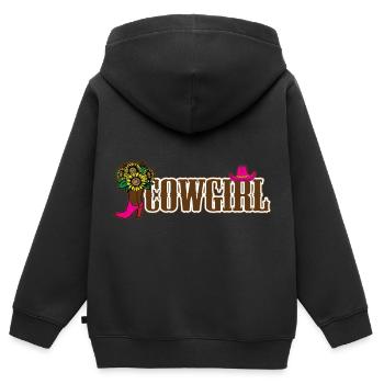 Cowgirls Pferd Pferde Westernreiten Geschenk - Kinder Premium Organic Zip Hoodie - Schwarz - Hinten - AI Model Kid Male (0cm)