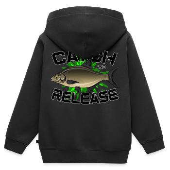 brème - Sweat Premium à capuche zippé enfant bio - noir - Dos - AI Model Kid Male (0cm)