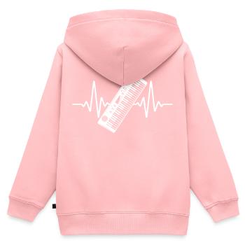 Heartbeat syntesizer Clavier Piano - Sweat Premium à capuche zippé enfant bio - rose - Dos - AI Model Kid Female (0cm)