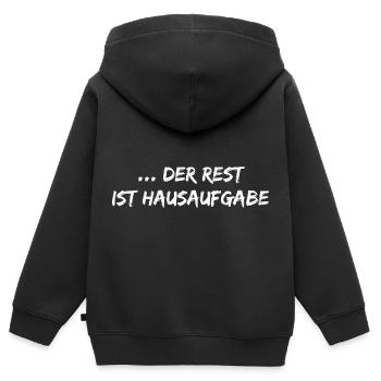 Lehrer - der Rest ist Hausaufgabe - Kinder Premium Organic Zip Hoodie - Schwarz - Hinten - AI Model Kid Male (0cm)