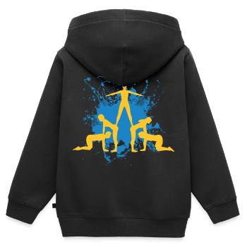 Gardetanz Schautanz Showtanz Geschenk Geschenkidee - Kinder Premium Organic Zip Hoodie - Schwarz - Hinten - AI Model Kid Male (0cm)