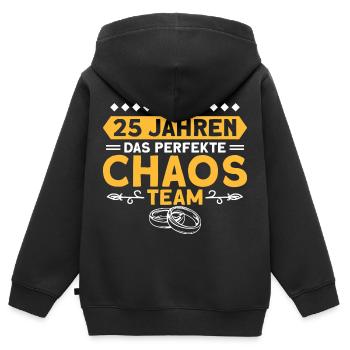 Verheiratet Ehepaar Silberhochzeit - Kinder Premium Organic Zip Hoodie - Schwarz - Hinten - AI Model Kid Male (0cm)