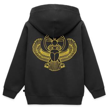 Scarab Sun Egypt Lucky Charm Protective Symbol - Kids Premium Organic Zip-up Hoodie - black - Back - AI Model Kid Male (0cm)