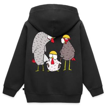 Baustelle Bauen Bauherr Einsatz Maurer Gewerbe - Kinder Premium Organic Zip Hoodie - Schwarz - Hinten - AI Model Kid Male (0cm)