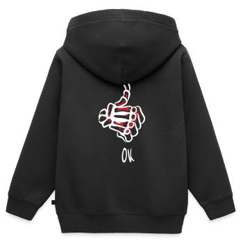 Ich bin Ok - Kinder Premium Organic Zip Hoodie - Schwarz - Hinten - AI Model Kid Male (0cm)