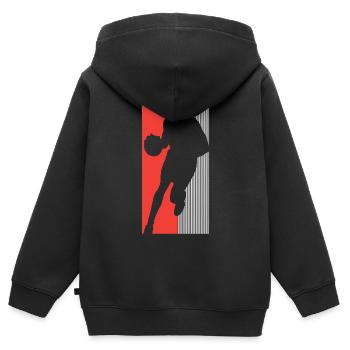 Basketball Basketballer - Kinder Premium Organic Zip Hoodie - Schwarz - Hinten - AI Model Kid Male (0cm)