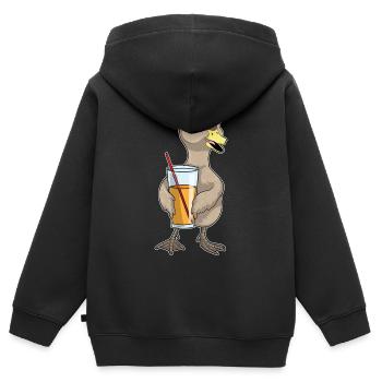 Ente Saft - Kinder Premium Organic Zip Hoodie - Schwarz - Hinten - AI Model Kid Male (0cm)