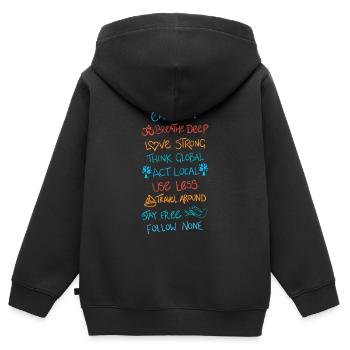 Lebe einfach 2 - Kinder Premium Organic Zip Hoodie - Schwarz - Hinten - AI Model Kid Male (0cm)