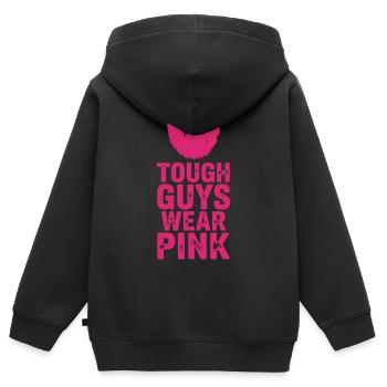 Tough Guys Wear Pink - Kinder Premium Organic Zip Hoodie - Schwarz - Hinten - AI Model Kid Male (0cm)