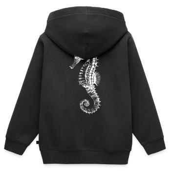 Seepferdchen Silhouette Schwarz - Kinder Premium Organic Zip Hoodie - Schwarz - Hinten - AI Model Kid Male (0cm)
