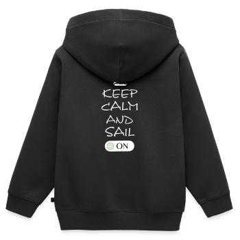 Segeln Kapitän Skipper - Kinder Premium Organic Zip Hoodie - Schwarz - Hinten - AI Model Kid Male (0cm)