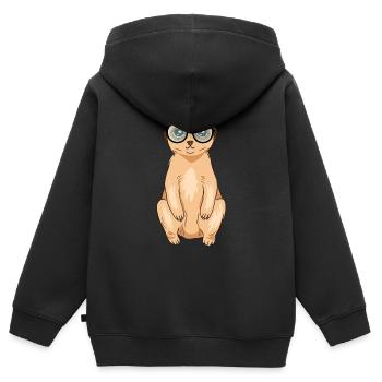 Erdmännchen - Kinder Premium Organic Zip Hoodie - Schwarz - Hinten - AI Model Kid Male (0cm)