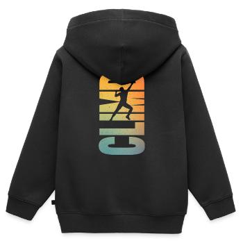 Escalade Boulder Alpinistes Bloc - Sweat Premium à capuche zippé enfant bio - noir - Dos - AI Model Kid Male (0cm)