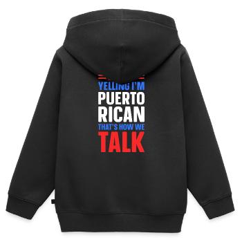 Puerto Rico - Kinder Premium Organic Zip Hoodie - Schwarz - Hinten - AI Model Kid Male (0cm)