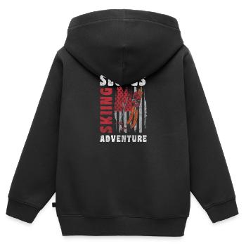 Snowboarden Piste Winter - Kinder Premium Organic Zip Hoodie - Schwarz - Hinten - AI Model Kid Male (0cm)