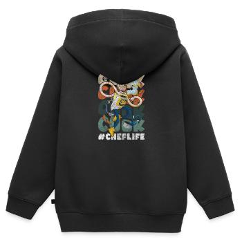 Koch Chef Kochkunst Geschmack - Kinder Premium Organic Zip Hoodie - Schwarz - Hinten - AI Model Kid Male (0cm)