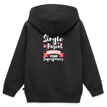 Parents Father Solo - Kids Premium Organic Zip-up Hoodie - black - Back - AI Model Kid Male (0cm)