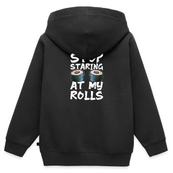 Japanisch Nigiri - Kinder Premium Organic Zip Hoodie - Schwarz - Hinten - AI Model Kid Male (0cm)