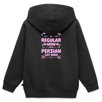Perser Katze Katzenfreund - Kinder Premium Organic Zip Hoodie - Schwarz - Hinten - AI Model Kid Male (0cm)