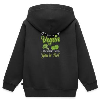 Ernährung Gesund Vegetarisch Ethik - Kinder Premium Organic Zip Hoodie - Schwarz - Hinten - AI Model Kid Male (0cm)