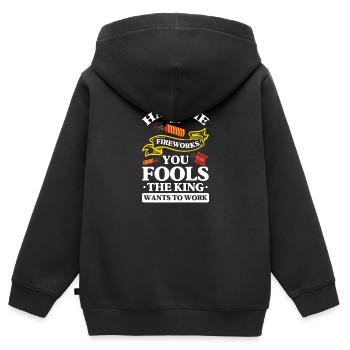 Feux d’artifice, pétards, feux d’artifice, courbe d’éventail - Sweat Premium à capuche zippé enfant bio - noir - Dos - AI Model Kid Male (0cm)