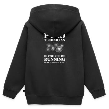 Célébration du football du Nouvel An Pyro - Sweat Premium à capuche zippé enfant bio - noir - Dos - AI Model Kid Male (0cm)