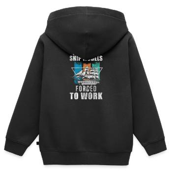 Modellschiff Fernsteuerung Vater Seemann - Kinder Premium Organic Zip Hoodie - Schwarz - Hinten - AI Model Kid Male (0cm)
