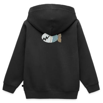 Kuschelfisch Theodör als Zombie zu Halloween - Kinder Premium Organic Zip Hoodie - Schwarz - Hinten - AI Model Kid Male (0cm)