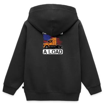 Camionneur Diesel Big Rig Semi-Remorque Camion Chauffeur - Sweat Premium à capuche zippé enfant bio - noir - Dos - AI Model Kid Male (0cm)