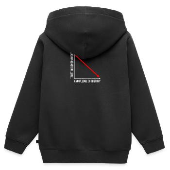 Confiance républicaine dans la connaissance du gouvernement - Sweat Premium à capuche zippé enfant bio - noir - Dos - AI Model Kid Male (0cm)
