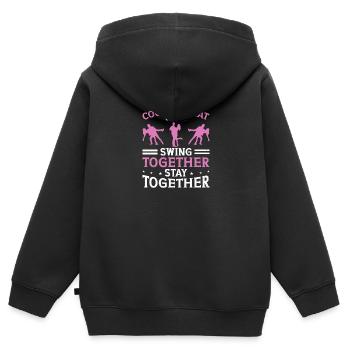 Robe de danse Swing pour femme Lindy Hop Swing - Sweat Premium à capuche zippé enfant bio - noir - Dos - AI Model Kid Male (0cm)