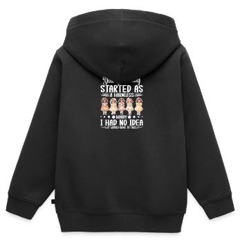 Poupée enthousiaste Doll propriétaire Plangonologist poupée - Sweat Premium à capuche zippé enfant bio - noir - Dos - AI Model Kid Male (0cm)