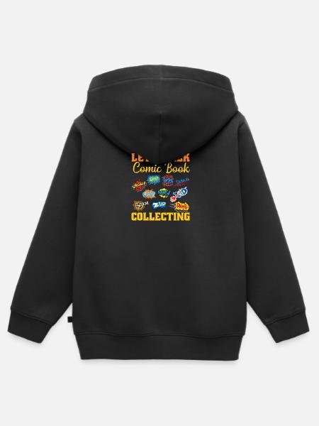Amante dei fumetti Guida al collezionismo di fumetti Fumetti - Felpa Premium con cappuccio con zip bambino bio - nero