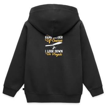 Harnais de deltaplane Deltaplane Pilot Hang - Sweat Premium à capuche zippé enfant bio - noir - Dos - AI Model Kid Male (0cm)