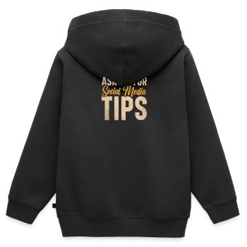 Social Media Kit SMM Manager Advertising Media - Kinder Premium Organic Zip Hoodie - Schwarz - Hinten - AI Model Kid Male (0cm)