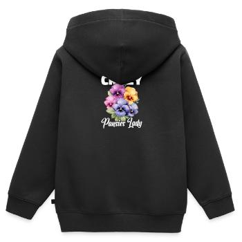 Graines de fleurs de pensées pour planter des pensées de jardinage - Sweat Premium à capuche zippé enfant bio - noir - Dos - AI Model Kid Male (0cm)