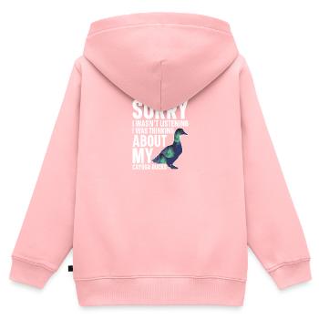 Cayuga Duck Lover Enclos de nourriture pour animaux en peluche - Sweat Premium à capuche zippé enfant bio - rose - Dos - AI Model Kid Female (0cm)