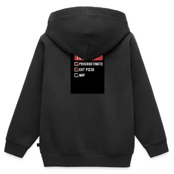 To Do List Procrastinate Eat Pizza Nap - Kids Premium Organic Zip-up Hoodie - black - Back - AI Model Kid Male (0cm)
