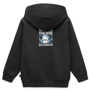 Weird Teachers Build Character Appreciation - Kinder Premium Organic Zip Hoodie - Schwarz - Hinten - AI Model Kid Male (0cm)