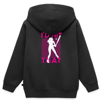 Baseball Baseballschläger Baseballspieler - Kinder Premium Organic Zip Hoodie - Schwarz - Hinten - AI Model Kid Male (0cm)