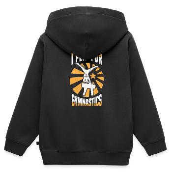 Gymnastik Turnen Barren Trampolin Ringe Turner - Kinder Premium Organic Zip Hoodie - Schwarz - Hinten - AI Model Kid Male (0cm)