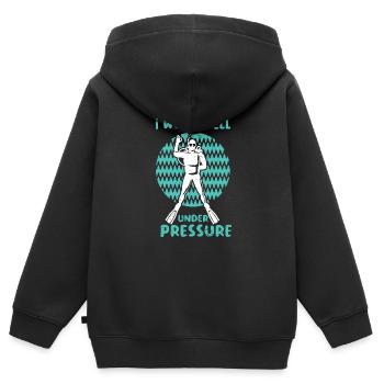 Schwimmer Schwimmen 50 Meter Bahn Brustschwimmen - Kinder Premium Organic Zip Hoodie - Schwarz - Hinten - AI Model Kid Male (0cm)