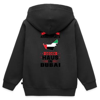 Fiji Flagge Fidschianisch Geschenk - Kinder Premium Organic Zip Hoodie - Schwarz - Hinten - AI Model Kid Male (0cm)